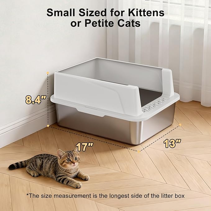 FURTIME Stainless Steel Cat Litter Box - Image 5
