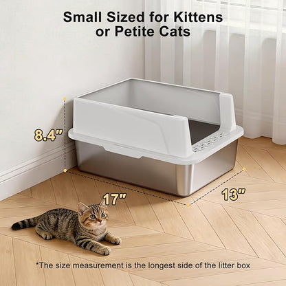 FURTIME Stainless Steel Cat Litter Box - Image 5