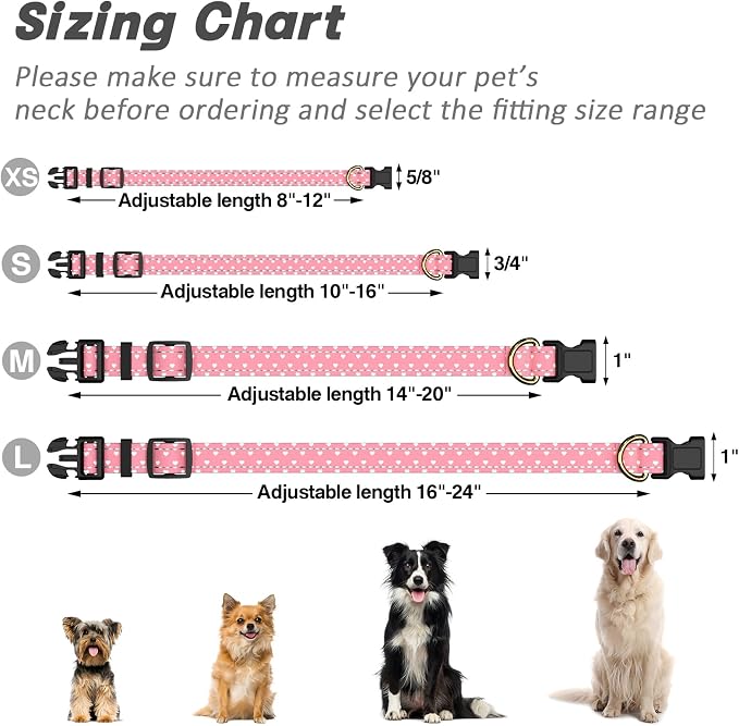 Reflective Dog Collar for Large Dogs, Cute Adjustable Heavy-Duty Nylon Puppy - Image 7
