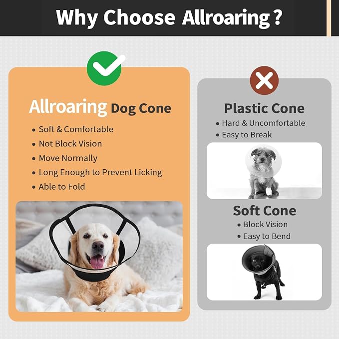 Allroaring Dog Cone Collar After Surgery, Soft Dog Cones - Image 7
