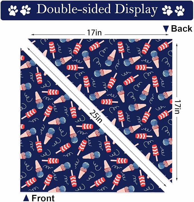 4th of July Dog Bandanas, Patriotic Pet Decorations 2 Pack, Adjustable - Image 4