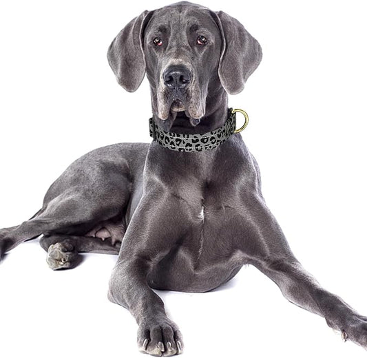 Reflective Dog Collar for Large Dogs, Cute Leopard Style Adjustable Heavy-Duty - Image 2