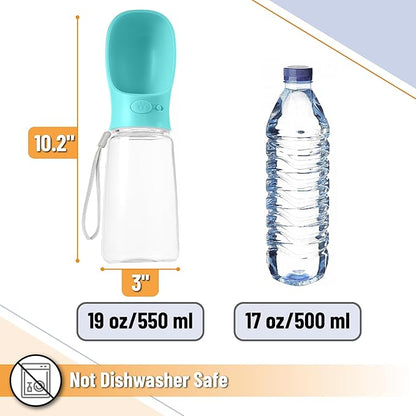 Mr. Pen- Dog Water Bottle, 19 oz, Aqua Blue, Portable Dog Water Bottle Dispenser - Image 3