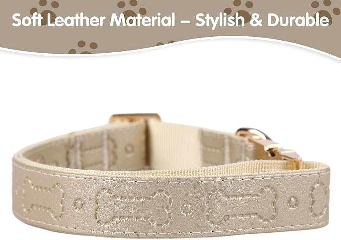 TDTOK Stylish Leather Dog Collar, Comfortable Soft PU Leather Dog Collars - Image 3