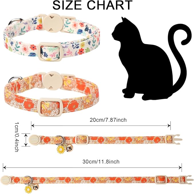2 Pack Flower Cat Collars Breakaway - Image 4