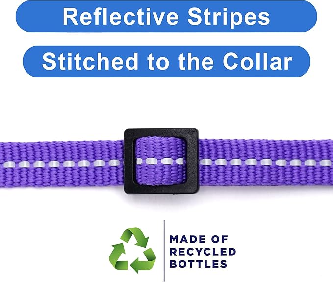 Pawtitas Recycled Purple Reflective Cat Collar – Eco-Friendly Breakaway Safety - Image 4