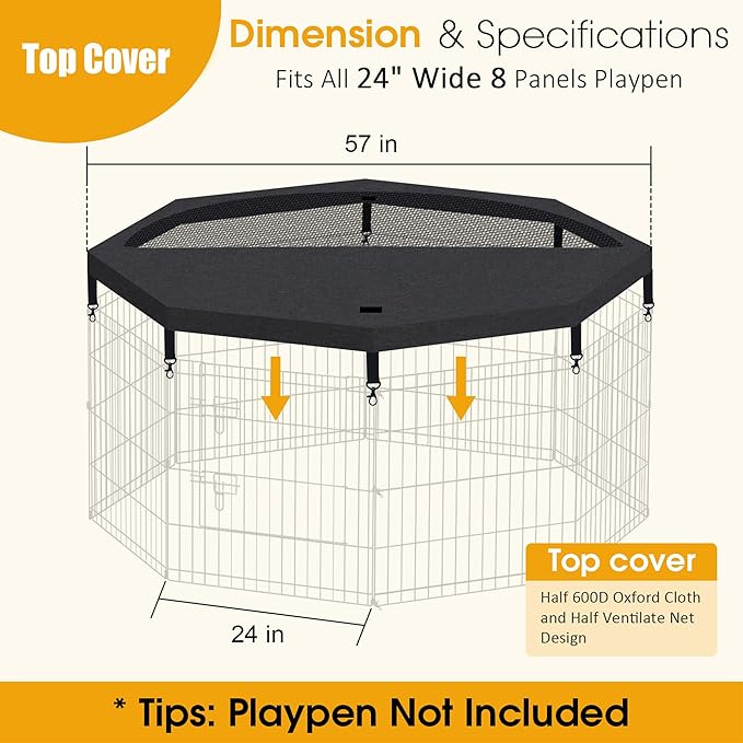 Dog Pen Pet Playpen Dog Fence Pad Indoor Foldable Metal Wire Exercise Puppy - Image 2