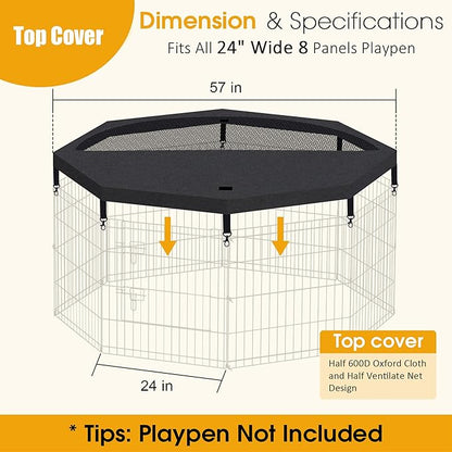 Dog Pen Pet Playpen Dog Fence Pad Indoor Foldable Metal Wire Exercise Puppy - Image 2