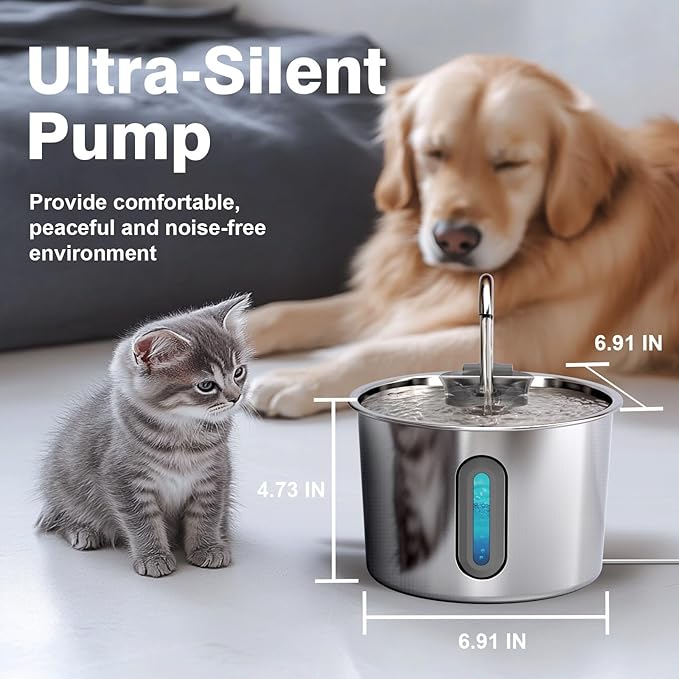 Cat Water Fountain, 74oz/2.2L Cat Fountain - Image 4