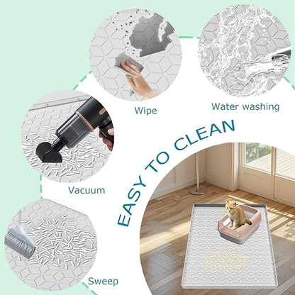 Cat Litter Mat for Litter Box, Silicone Large Cat Litter Trapping Mat - Image 4