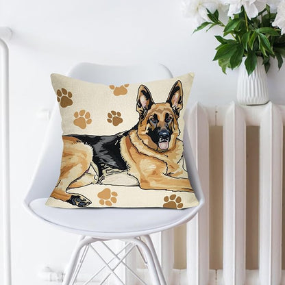German Shepherd Dog Decorative Throw Pillow Cover 18 x 18, Cute Puppy Paw - Image 4
