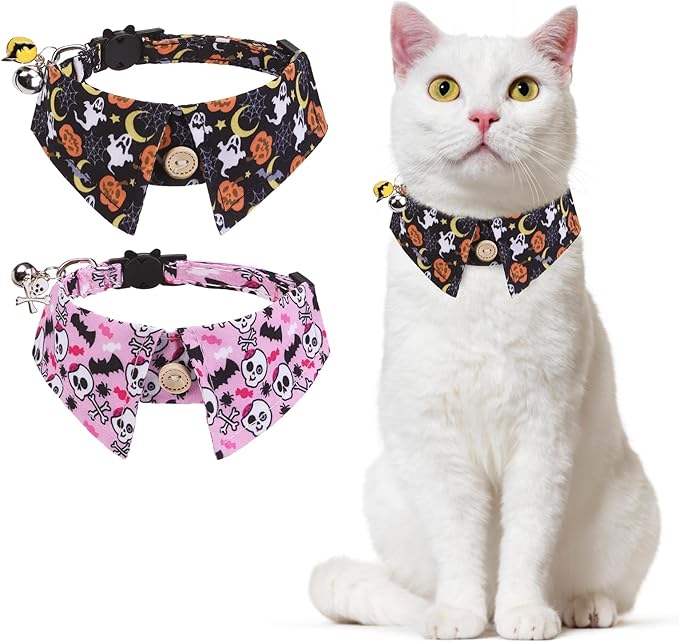 Halloween Cat Collar with Bells & Cute Pendant by DILLYBUD