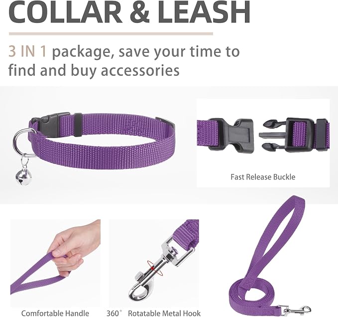 PUPTECK Adjustable Dog Harness Collar and Leash Set Step in No Pull Pet Harness - Image 4