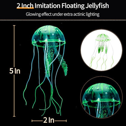 Uniclife 4 Pack Fish Tank Decorations Glowing Effect Aquarium Décor Small - Image 2
