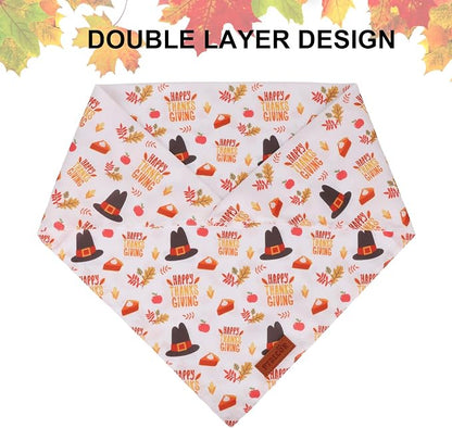 PTDECOR Thanksgiving Fall Dog Bandanas, Happy Thanksgiving Pumpkin Triangle - Image 5