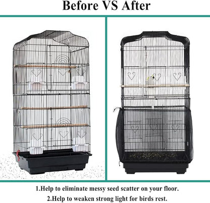 ASOCEA Bird Cage Seed Catcher, Universal Bird Cage Cover Skirt, Adjustable - Image 4