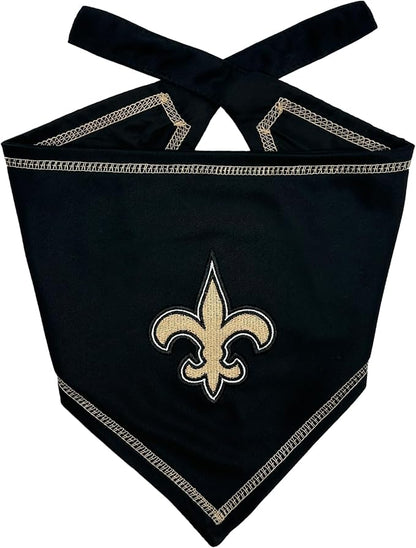 Pets First NFL New Orleans Saints TIE Bandana, Size Large/X-Large. Dog Bandana by PETSFIRST