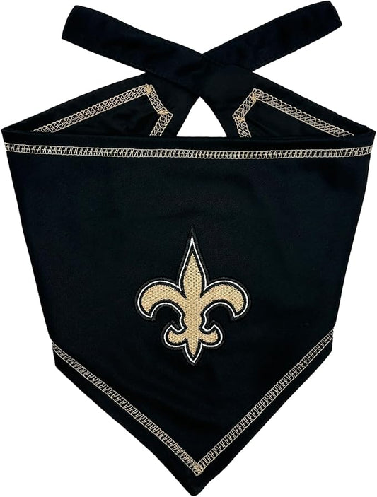 Pets First NFL New Orleans Saints TIE Bandana, Size Large/X-Large. Dog Bandana by PETSFIRST