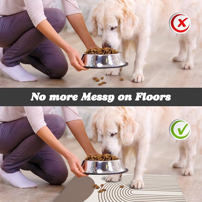 Dog Food Mats for Floors Waterproof, Cat Water Bowl Mats Pet Feeding Absorbent - Image 5
