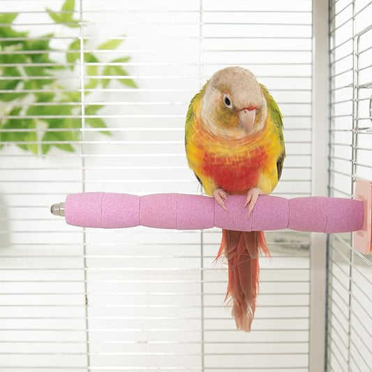 Bird Perch Stand Toy – Abrasive Surface Ceramic Paw Grinding Stick – Parrot by YOOSOWING