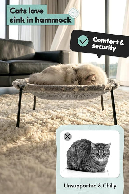 Elevated Cat Bed, Glow-in-The-Dark Fabric Cat Hammock Bed - Image 4