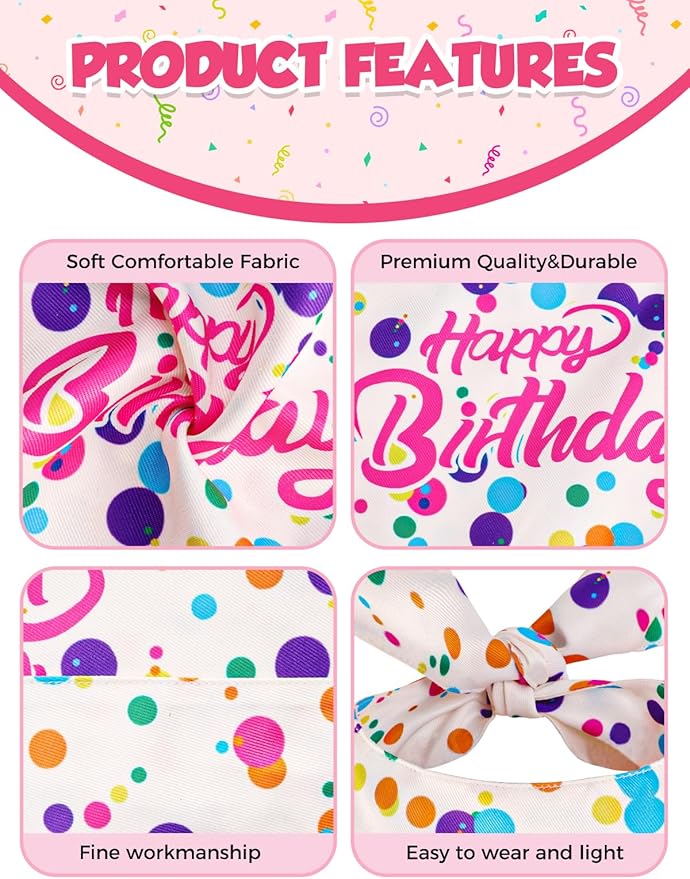 Luxury Double-Layer Dog Birthday Bandana – Handmade, Silk-Soft Polyester - Image 5