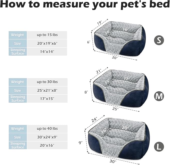 INVENHO Medium Dog Bed Rectangle Washable Orthopedic Soft Calming Sleeping - Image 3