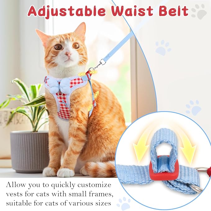 Cat Vest Harness and Leash Set for Walking Escape Proof, Adjustable Kitten - Image 4