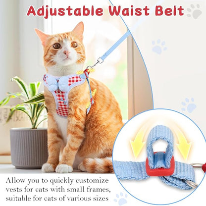 Cat Vest Harness and Leash Set for Walking Escape Proof, Adjustable Kitten - Image 4