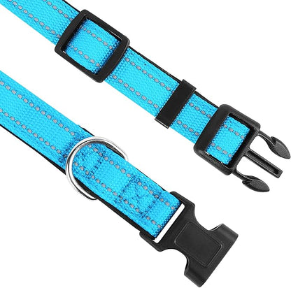 Reflective Dog Collar, Adjustable Soft Neoprene Padded Nylon Pet Collars - Image 3