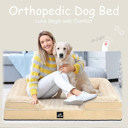 Orthopedic Dog Bed for Large Medium Sized, Washable Memory Foam Large Dog Bed - Image 5