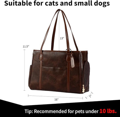Stylish Dog Purse Carrier, Leather Pet Carrier Bag - Image 2