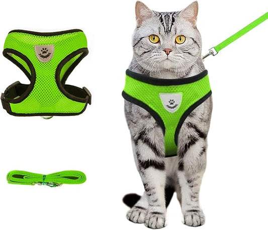 shudyear Summer cat Chest Harness and Leash, Anti-Escape Adjustable Soft mesh by Shudyear
