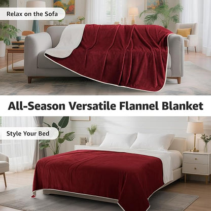 LOOBANI Waterproof Blanket for Bed: Reversible Soft Flannel Queen Bed Blanket - Image 8