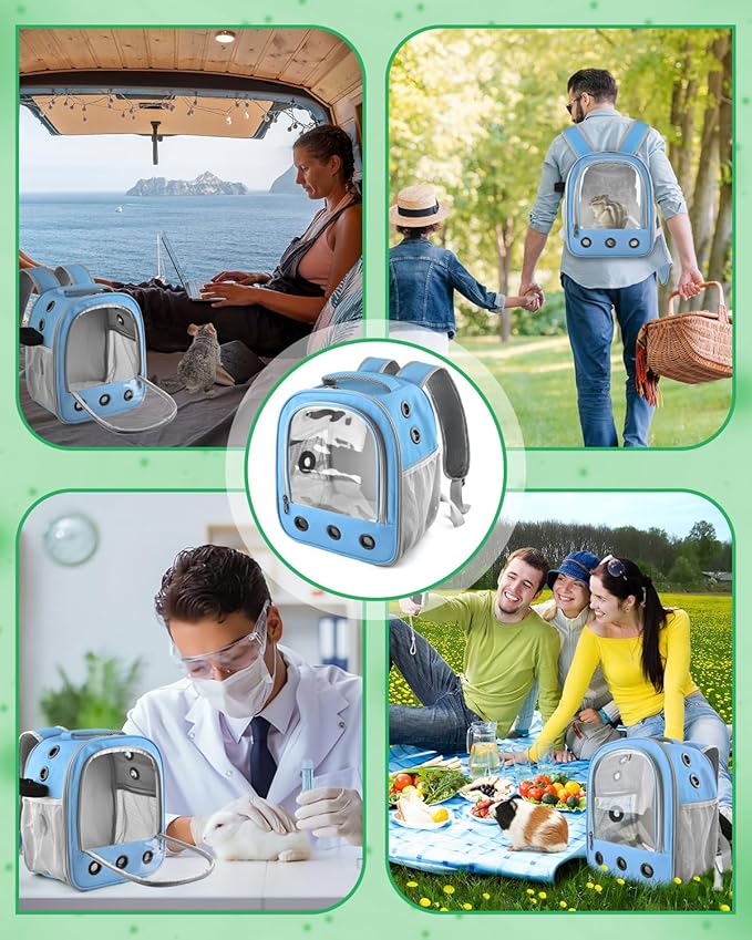 Guinea Pig Carrier Backpack, Portable Rabbit Travel Carring Bag - Image 6