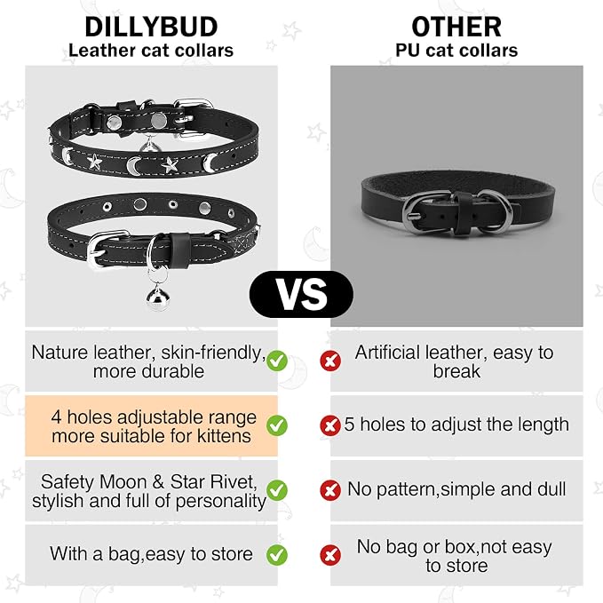 Leather Cat Collars for Boy Girl Cats - Image 5