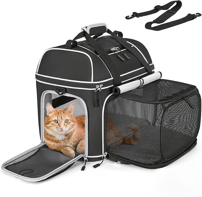 Expandable Pet Carrier: NOBLE DUCK Soft-Sided Cat Dog Carrier 17x11.8X Inches by NOBLE+DUCK