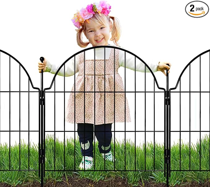 6 Panels No Dig Decorative Garden Fence, 25in x 12.2ft Animal Barrier Fencing by Blingluck