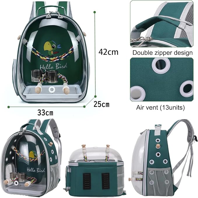 Bird Traval Carrier Cage, Vet Transport Book Bag - Image 5