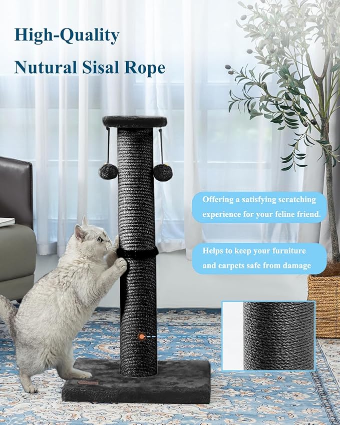 Kilodor 34Inch Tall Cat Scratching Post, 4.3Inch Diameter Large Sisal Cat - Image 5