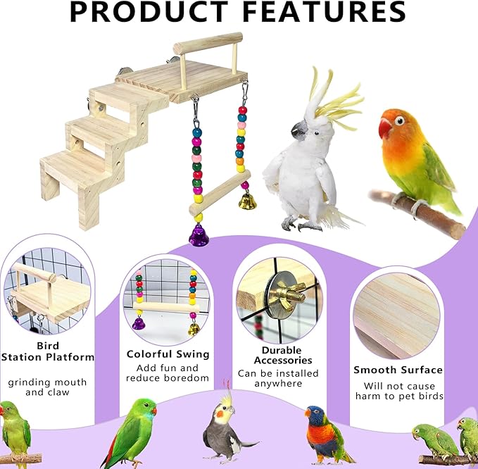 kathson Bird Perches Cage Toys - Image 4