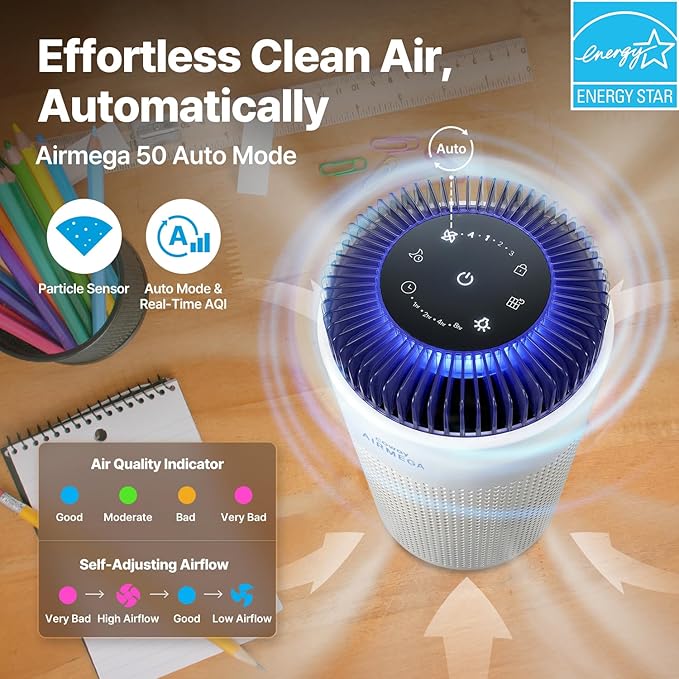 COWAY Air Purifiers for Bedroom Home up to 450 ft², Particulate Filter for Smoke - Image 3