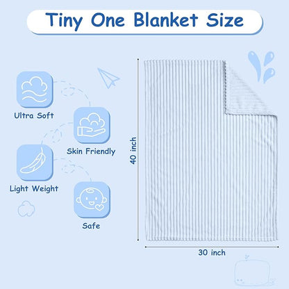 Soft Fleece Baby Blanket Ultra Cozy Blue Baby Blankets - Image 4