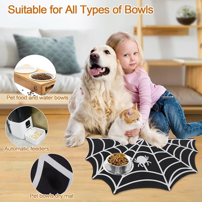 Halloween Pet Mat for Food and Water, Pet Feeding Mat for Dog Cat Bowl - Image 7