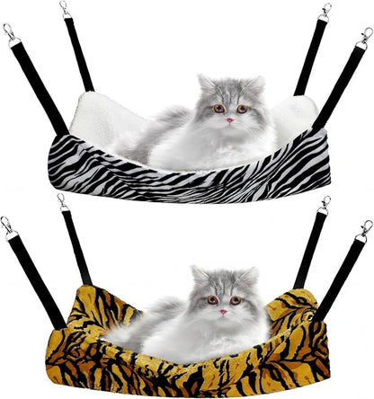 Jetec 2 Pack Cat Hammock for Cage, Catio Accessories Reversible Soft Cats Bed by Jetec