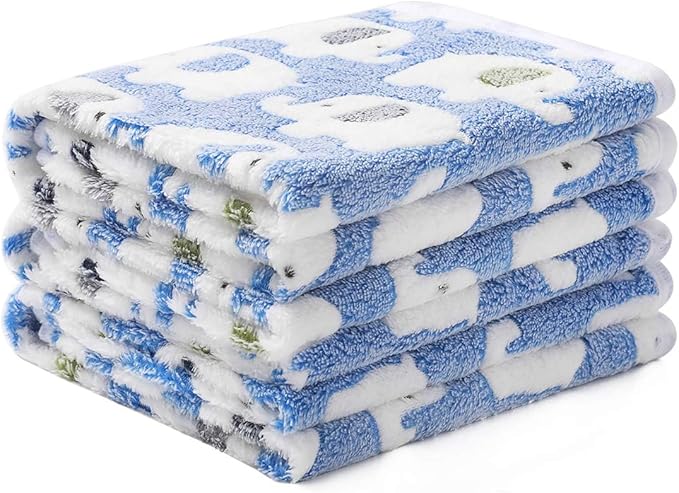 1 Pack 3 Blankets Super Soft Fluffy Premium Cute Elephant Pattern Pet Blanket by luciphia