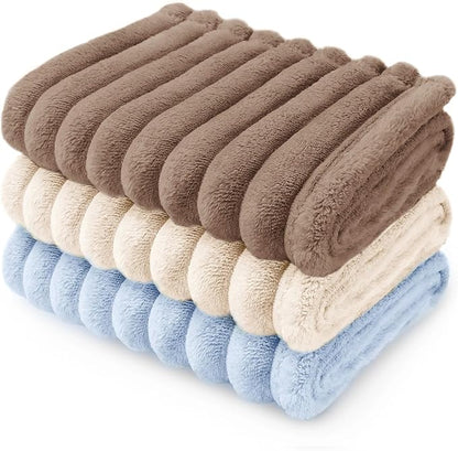 LINENLUX 1 Pack 3 Soft Dog Blanket Washable Warm Fleece Cat Blankets by LINENLUX