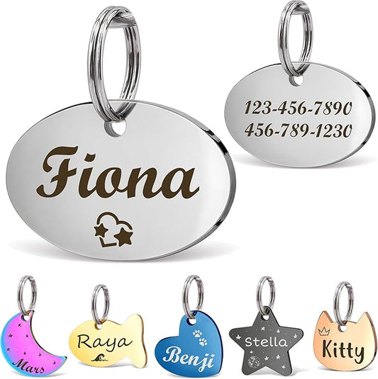 Anavia Small Size Dog Cat ID Tags, Small/XS Personalized Color Plated Stainless by Anavia