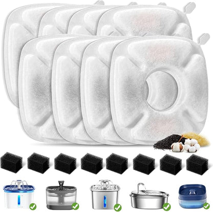 （16 Pices） 8 Pack Replacement Filters & 8 Pack Replacement Pre-Filter Sponges by Redoso