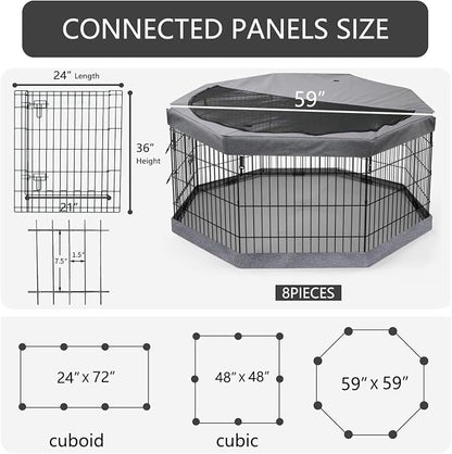 PETIME Foldable Metal Dog Exercise Pen/Pet Puppy Playpen Kennels Yard Fence - Image 3
